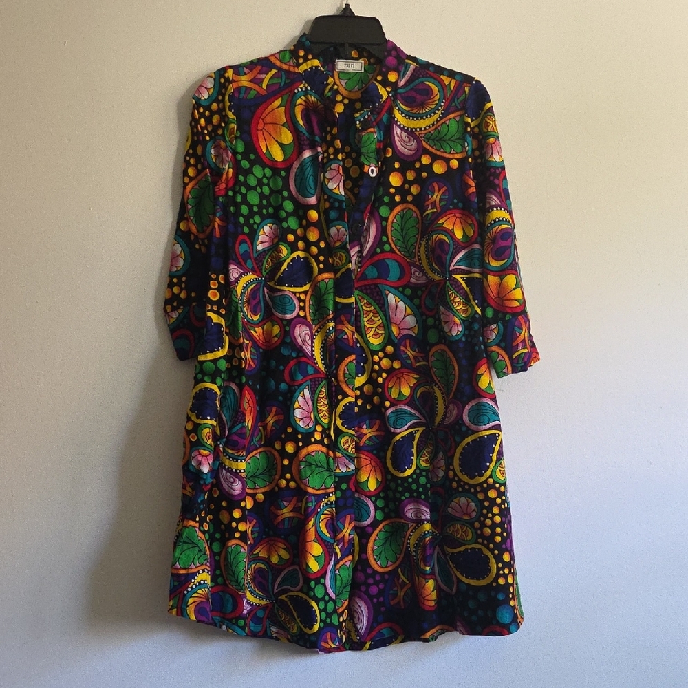 Zuri Multicolor Paisley Dress With Pockets